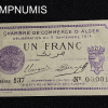 ,BILLET,ALGERIE,1,FRANC,CHAMBRE,COMMERCE,ALGER,1914,VIOLET,