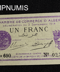 ,BILLET,ALGERIE,COMMERCE,ALGER,1,FRANC,VIOLET,1914,