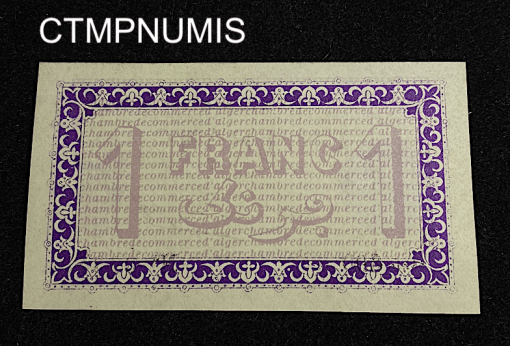 ,BILLET,ALGERIE,COMMERCE,ALGER,1,FRANC,VIOLET,1914,