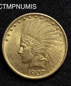 ,MONNAIE,ETATS,UNIS,10,DOLLAR,OR,TETE,INDIEN,1907,