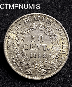 ,MONNAIE,ARGENT,50,CENTIMES,CERES,1888,