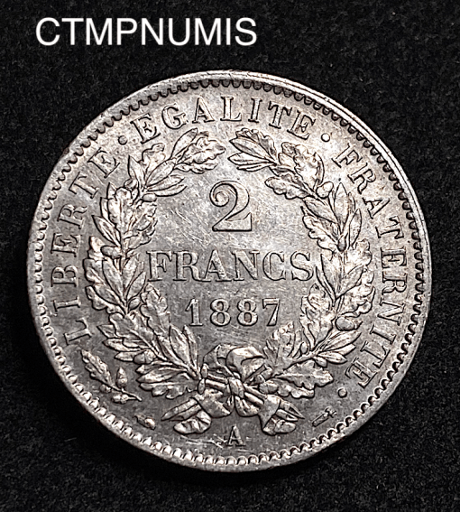 ,MONNAIE,2,FRANCS,ARGENT,CERES,1887,