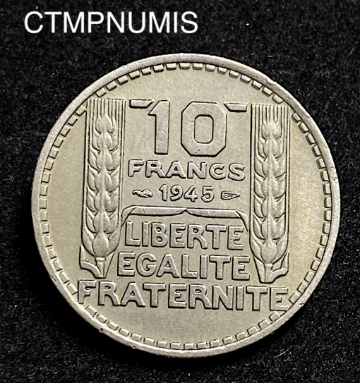 ,MONNAIE,10,FRANCS,TURIN,1945,RAMEAUX,COURTS,