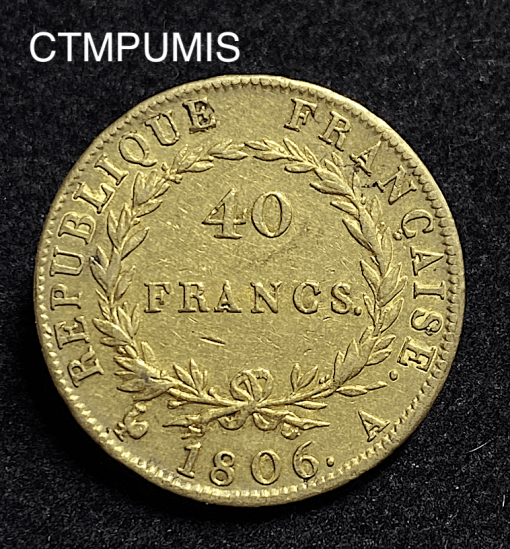 ,MONNAIE,40,FRANCS,OR,NAPOLEON,EMPEREUR,1806,