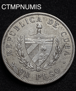 ,MONNAIE,CUBA,1,PESO,ARGENT,1916,