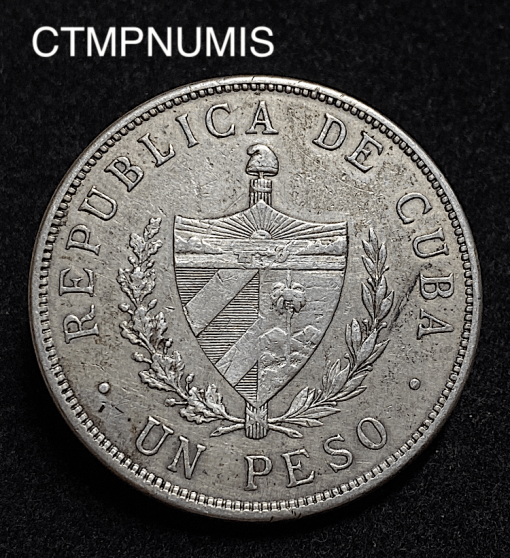 ,MONNAIE,CUBA,1,PESO,ARGENT,1916,