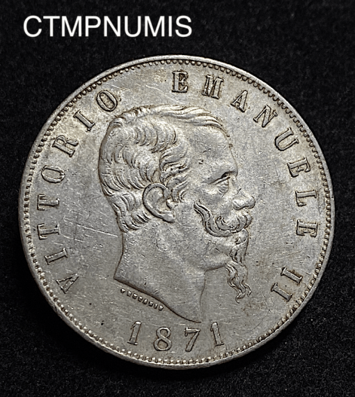 ,MONNAIE,ITALIE,5,LIRE,ARGENT,1871,MILAN,