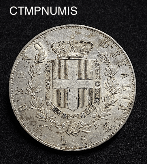 ,MONNAIE,ITALIE,5,LIRE,ARGENT,1871,MILAN,