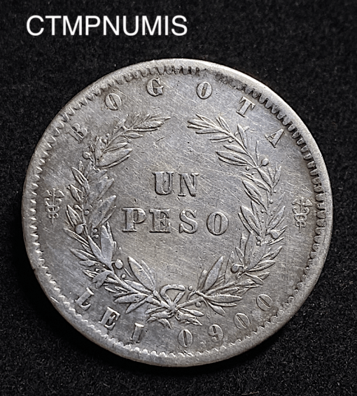 ,MONNAIE,COLOMBIE,1,PESO,ARGENT,1857,BOGOTA,