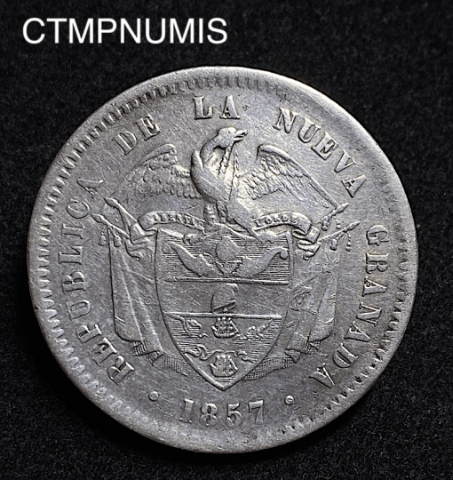 ,MONNAIE,COLOMBIE,1,PESO,ARGENT,1857,BOGOTA,