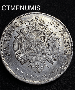 ,MONNAIE,BOLIVIE,1,BOLIVIANO,ARGENT,1872,POTOSI,