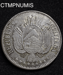 ,MONNAIE,BOLIVIE,1,BOLIVIANO,ARGENT,1865,POTOSI,