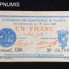 ,BILLET,ALGERIE,1,FRANC,1922,CHAMBRE,COMMERCE,ALGER,