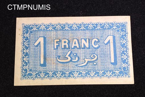 ,BILLET,ALGERIE,1,FRANC,1922,CHAMBRE,COMMERCE,ALGER,