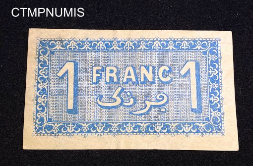 ,BILLET,ALGERIE,1,FRANC,1923,CHAMBRE,COMMERCE,ALGER,