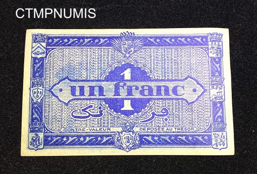 ,BILLET,ALGERIE,1,FRANC,CHAMBRE,COMMERCE,ALGER,1944,