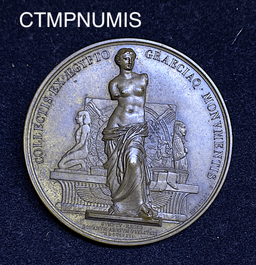 MEDAILLE,LOUIS,XVIII,MONUMENTS,GREC,EGYPTE,1822,