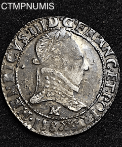 ,MONNAIE,ROYALE,HENRI,III,1/2,FRANC,ARGENT,1587,M,TOULOUSE,