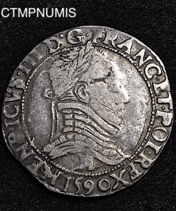 ,MONNAIE,ROYALE,HENRI,III,1/2,FRANC,ARGENT,1590,M,TOULOUSE,