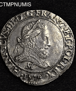 ,MONNAIE,ROYALE,HENRI,III,FRANC,ARGENT,1579,M,TOULOUSE,