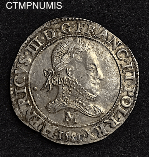 ,MONNAIE,ROYALE,FRANC,ARGENT,HENRI,III,1581,M,TOULOUSE,