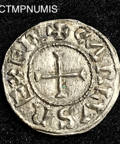 ,MONNAIE,CAROLINGIEN,DENIER,ARGENT,CHARLES,LE,CHAUVE,TOULOUSE,