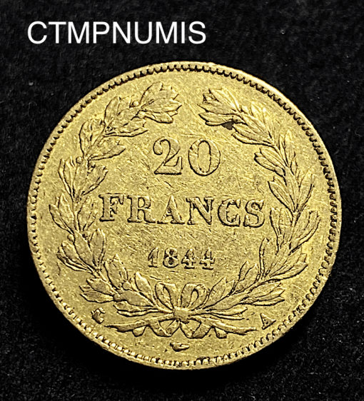 ,MONNAIE,ROYALE,LOUIS,PHILIPPE,20,FRANCS,OR,1844,