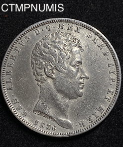 ,MONNAIE,ITALIE,5,LIRE,ARGENT,1836,GENES,