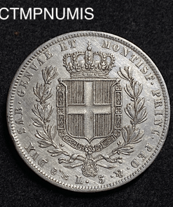 ,MONNAIE,ITALIE,5,LIRE,ARGENT,1836,GENES,