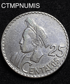 ,MONNAIE,GUATEMALA,25,CENTAVOS,ARGENT,1960,