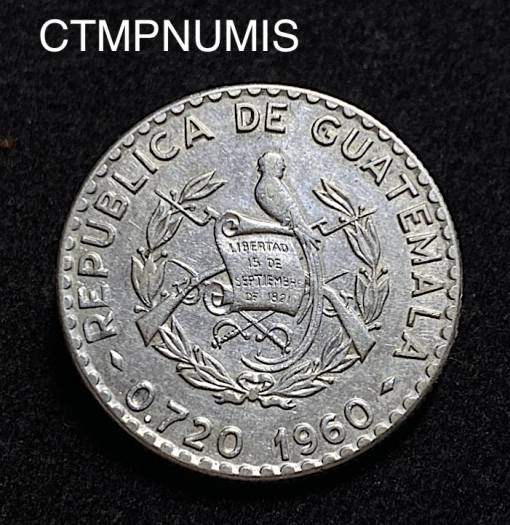 ,MONNAIE,GUATEMALA,25,CENTAVOS,ARGENT,1960,