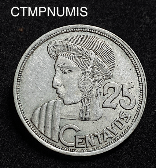 ,MONNAIE,GUATEMALA,25,CENTAVOS,ARGENT,1956,