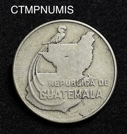 ,MONNAIE,GUATEMALA,25,CENTAVOS,ARGENT,1943,