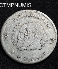 ,MONNAIE,BOLIVIE,1/2,MELGAREJO,ARGENT,1865,