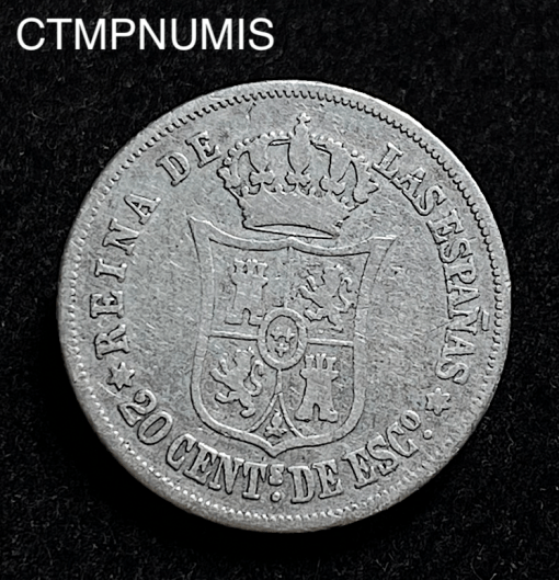 ,MONNAIE,ESPAGNE,20,CENTIMOS,1868,MADRID,ARGENT,