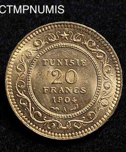 ,MONNAIE,TUNISIE,20,FRANCS,OR,1904,1322,