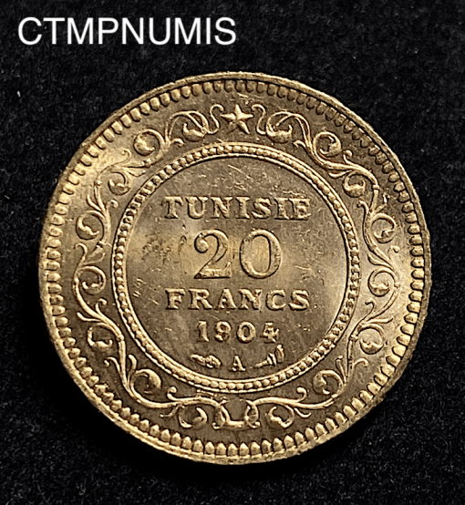 ,MONNAIE,TUNISIE,20,FRANCS,OR,1904,1322,