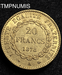 ,MONNAIE,20,FRANCS,OR,GENIE,1878,