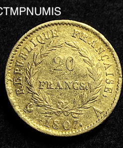 ,MONNAIE,20,FRANCS,OR,NAPOLEON,I°,1807,