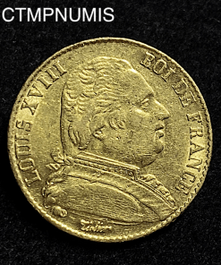 ,MONNAIE,ROYALE,LOUIS,XVIII,20,FRANCS,OR,1814,