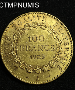 ,MONNAIE,100,FRANCS,OR,GENIE,1909,