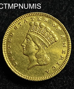 ,MONNAIE,ETATS,UNIS,1,DOLLAR,OR,1868,INDIEN,