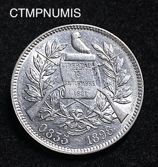 ,MONNAIE,GUATEMALA,2,REALES,ARGENT,1898,