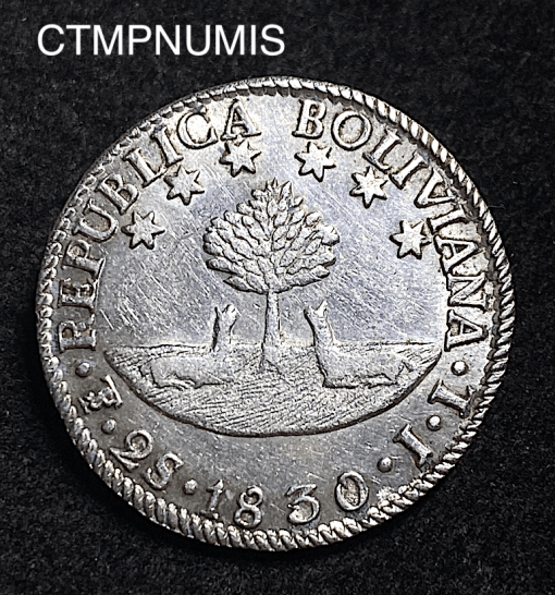 ,MONNAIE,BOLIVIE,2,SOLES,ARGENT,1825,POTOSI,