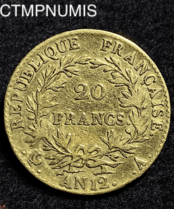 ,MONNAIE,CONSULAT,20,FRANCS,OR,BONAPARTE,CONSUL,AN,12,