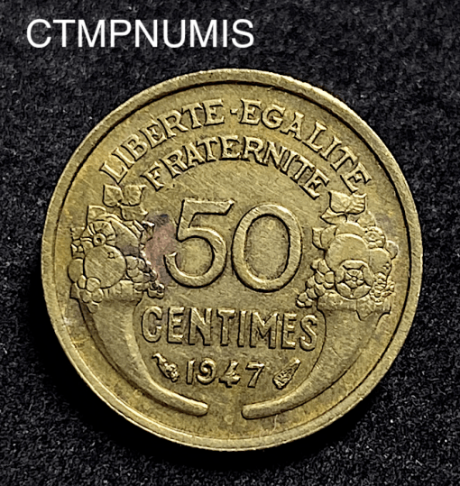 ,MONNAIE,50,CENTIMES,MORLON,BRONZE,1947,