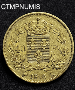 ,MONNAIE,ROYALE,LOUIS,XVIII,40,FRANCS,OR,1816,