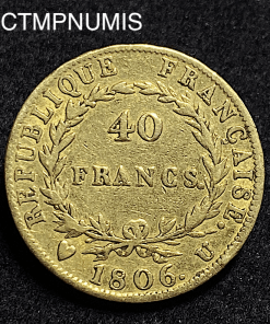 ,MONNAIE,40,FRANCS,OR,NAPOLEON,EMPEREUR,1806,U,TURIN,