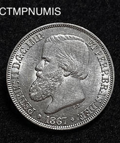 ,MONNAIE,BRESIL,200,REIS,ARGENT,1867,