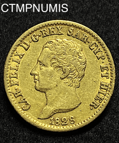,MONNAIE,ITALIE,20,LIRE,OR,1828,TUR